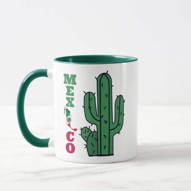 Mug Drapeau Mexicaine - Coupe de Café Vert Blanc R (Gauche)