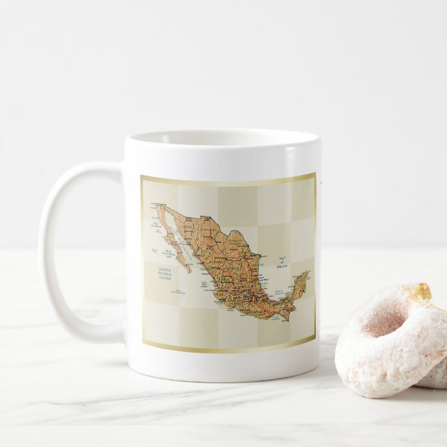 Mug Drapeau Mexique + Musique Carte (Avec donut)