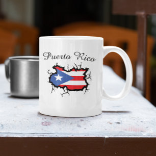 Mug Drapeau national de la carte Porto Rico minimale