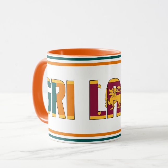 Mug Drapeau national du Sri Lanka Café patriotique (Devant gauche)