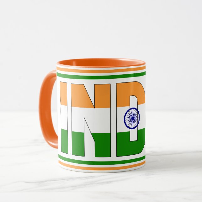 Mug Drapeau national indien Café patriotique (Devant gauche)