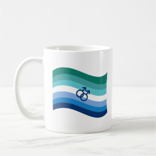 Mug Drapeau ondoyant azur de la fierté de l'amour gay