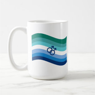 Mug Drapeau ondulé azur de la fierté de l'amour gay ma