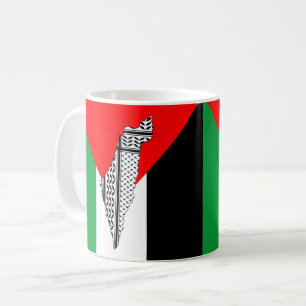 Mug Drapeau palestinien et carte avec Motif Keffiyeg