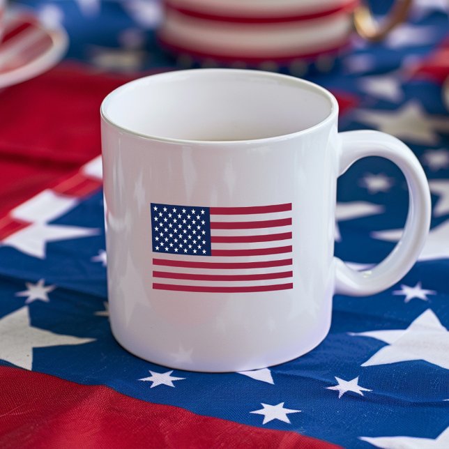 Mug Drapeau Patriotique Américain 4 juillet (Stars And Stripes Patriotic American Flag July 4 Coffee Mug)