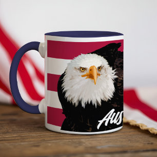 Mug Drapeau Patriotique Bald Aigle Gras Rouge Blanc Am