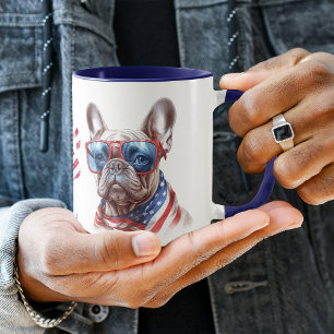 Mug Drapeau Patriotique États-Unis Chien de taureau fr