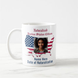 Mug Drapeau personnalisé, Carte, Naturalized US Citize