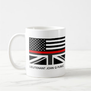 Mug Drapeau personnalisé mince Red Line américain et b