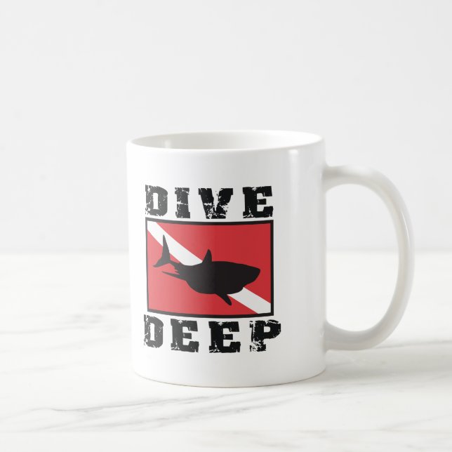 Mug Drapeau profond de SCAPHANDRE de requin de piqué (Droite)