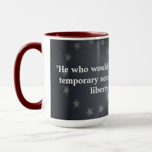 Mug Drapeau Russe-Américain avec Citation de Benjamin
