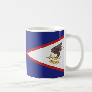 Mug Drapeau Samoa et Drapeau américain en céramique ca