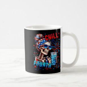 Mug Drapeau squelette drôle 4 juillet mignon chill the