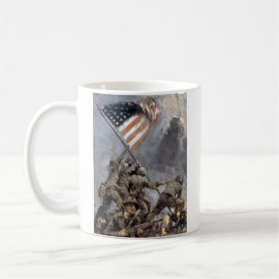 Mug Drapeau sur le Mont Suribachi, Iwo Jima, 1945