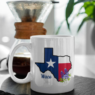 Mug Drapeau Texas avec Fleur d'État Bluebonnet personn