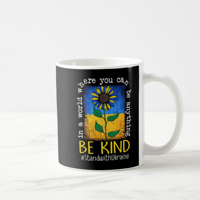 Mug Drapeau Ukrainien Tournesol Soyez Stind Avec L'Ukr (Droite)