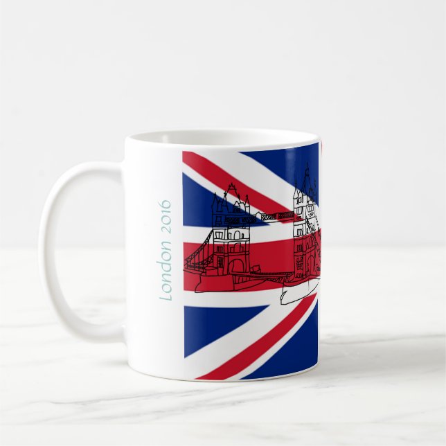 Mug Drapeau Union Jack du London Tower Bridge (Gauche)
