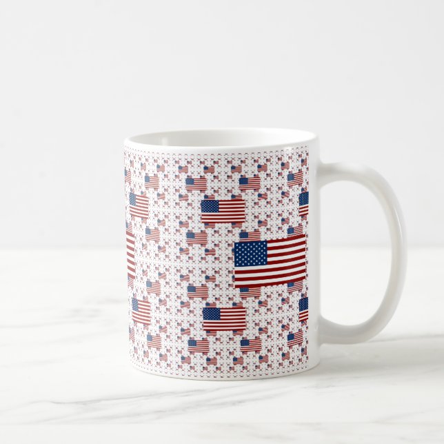 Mug Drapeau USA en calques (Droite)