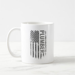 Mug Drapeau USA en détresse design pour plombier