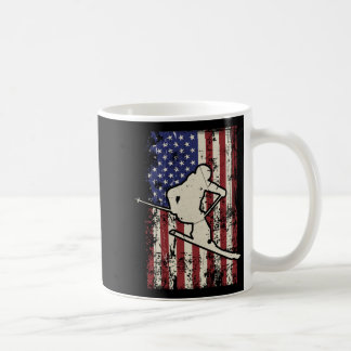 Mug Drapeau Usa Ski &amp; Skiier à manches longues