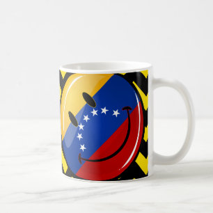 Mug Drapeau vénézuélien de sourire de rond brillant