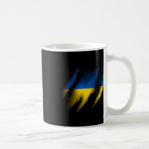 Mug Drapeau vintage de l'Ukraine avec griffure de tigr