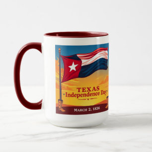 Mug Drapeau vintage du Texas 1836 Cadeau patriotique