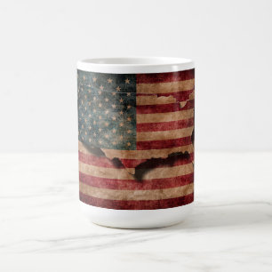 Mug Drapeau vintage grunge USA étoiles et bandes et ca