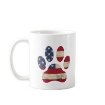 Drapeau vintage USA 4 juillet Paw Amoureux des chi