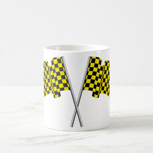 Mug Drapeaux de course jaunes et noirs
