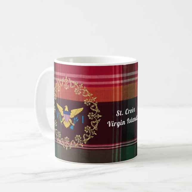 Mug Drapeaux des îles Vierges américaines USVI Madras  (Devant gauche)