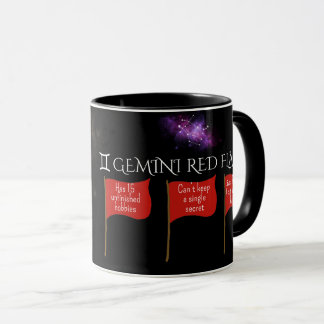 Mug Drapeaux rouges Gemini Musique d'astrologie | Drôl