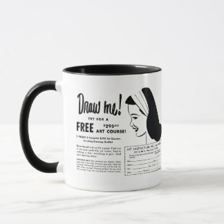 Mug Draw Me - Vintage Art School Drawing Contest