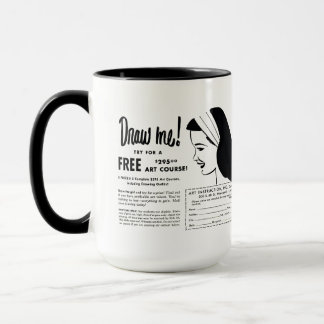 Mug Draw Me - Vintage Art School Drawing Contest
