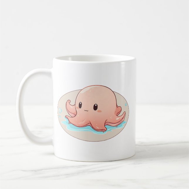 Mug Drawing of a rose Baby Octopus (Gauche)