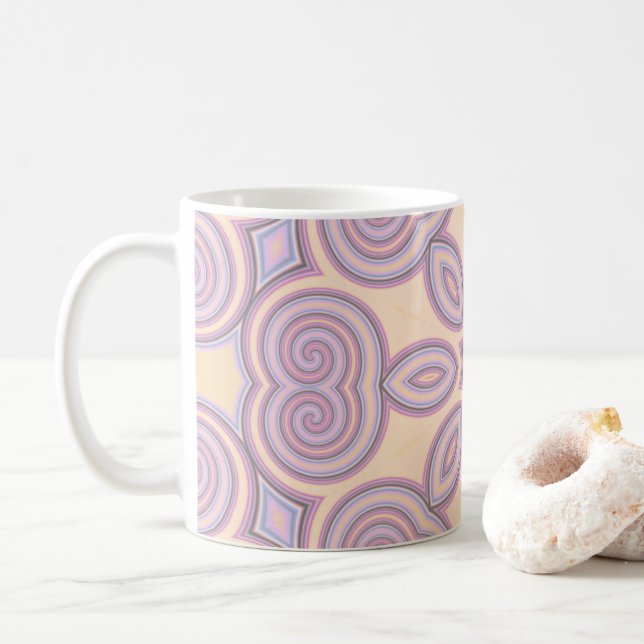 Mug Dreamy Swirls - Pastel Motif psychédélique (Avec donut)
