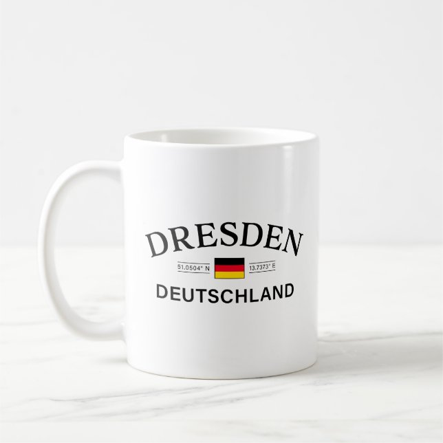 Mug Dresden Deutschland Coordonnées Allemand (Gauche)