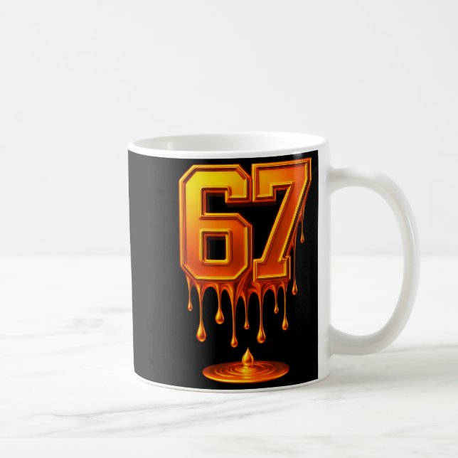 Mug Dripng Gold 67 Meme Respect The Drip 67 Golden Aur (Droite)