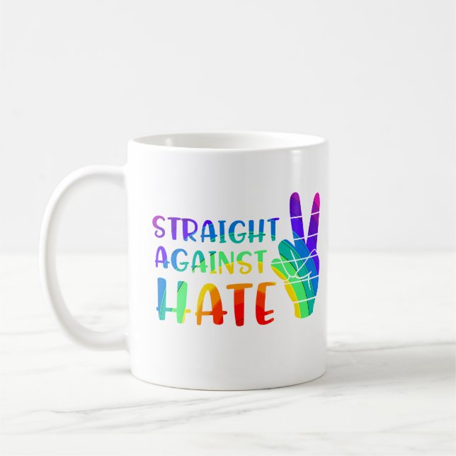 Mug Droit contre la haine - LGBTQ+ Ally Pride (Gauche)