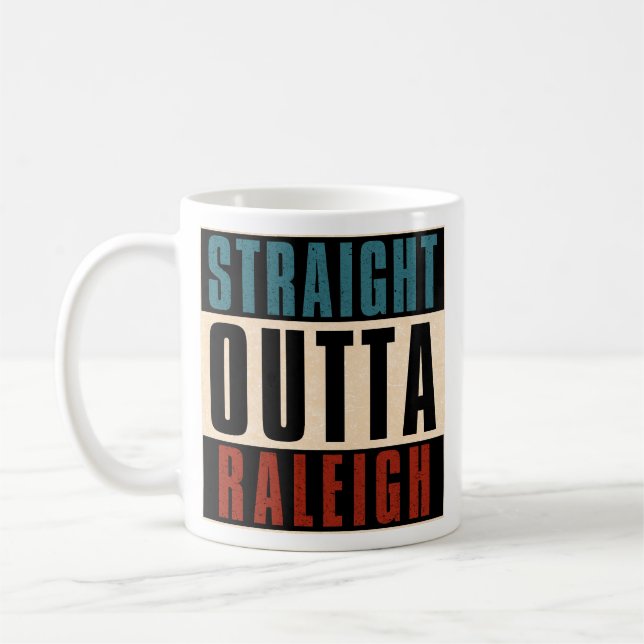 Mug Droit devant Raleigh Caroline du Nord NC (Gauche)