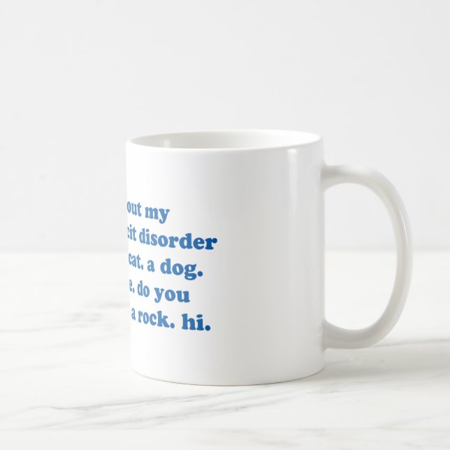 Mug Drôle AJOUTEZ la citation de TDAH - croquis de (Droite)