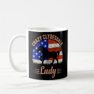 Mug Drôle américain Drapeau Clydesdale Lady Us Equestr
