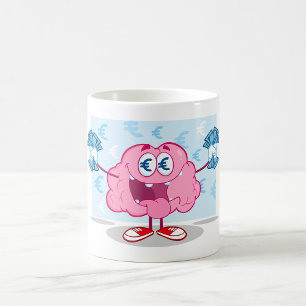 Mug Drôle argent Cerveau Cartoon Euro Cash Adeur