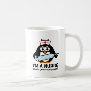 Mug drôle avec infirmière pingouin