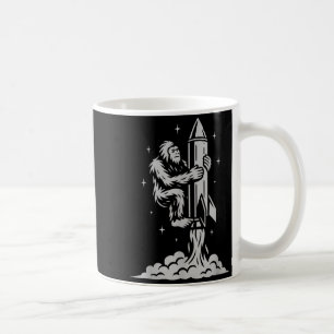Mug Drôle Bigfoot Volant Dans L'espace Avec Des Étoile