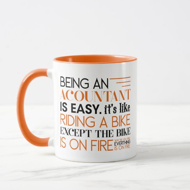 Mug Drôle cadeau comptable, être comptable est facile (Gauche)