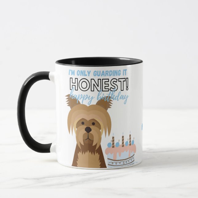Mug Drôle cadeau d'anniversaire pour Yorkshire Terrier (Gauche)