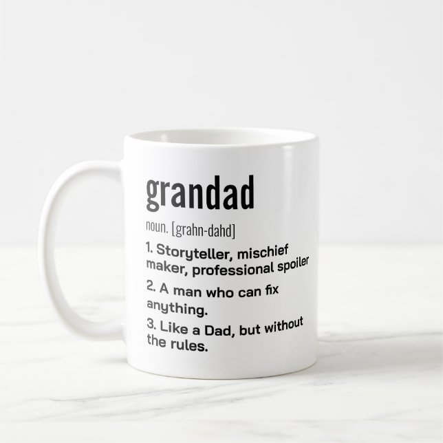 Mug Drôle cadeau de définition de grand-père pour le g (Gauche)