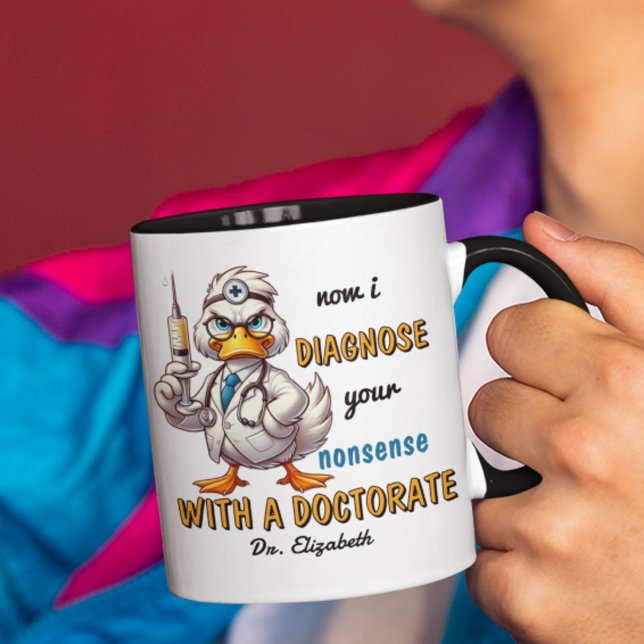 Mug Drôle cadeau de doctorat personnalisé pour les dip (Créateur téléchargé)