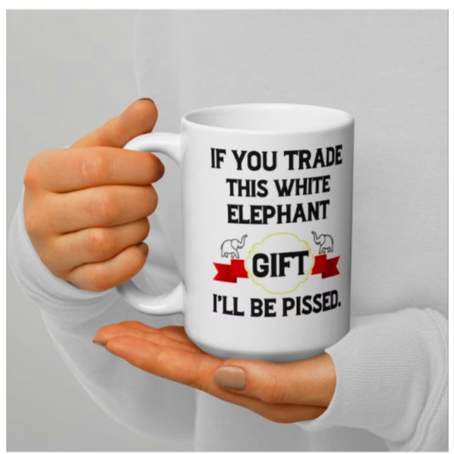 Mug Drôle cadeau d'éléphant blanc, café d'éléphant bla (Créateur téléchargé)